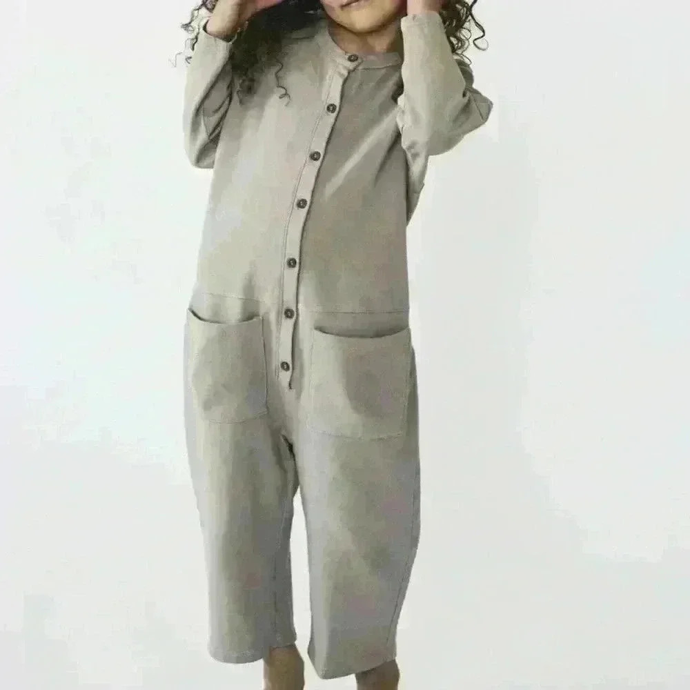 BACABUCHE $80 100% Organic Cotton Jumpsuit Simple Minimalist Kids Unisex Neutral